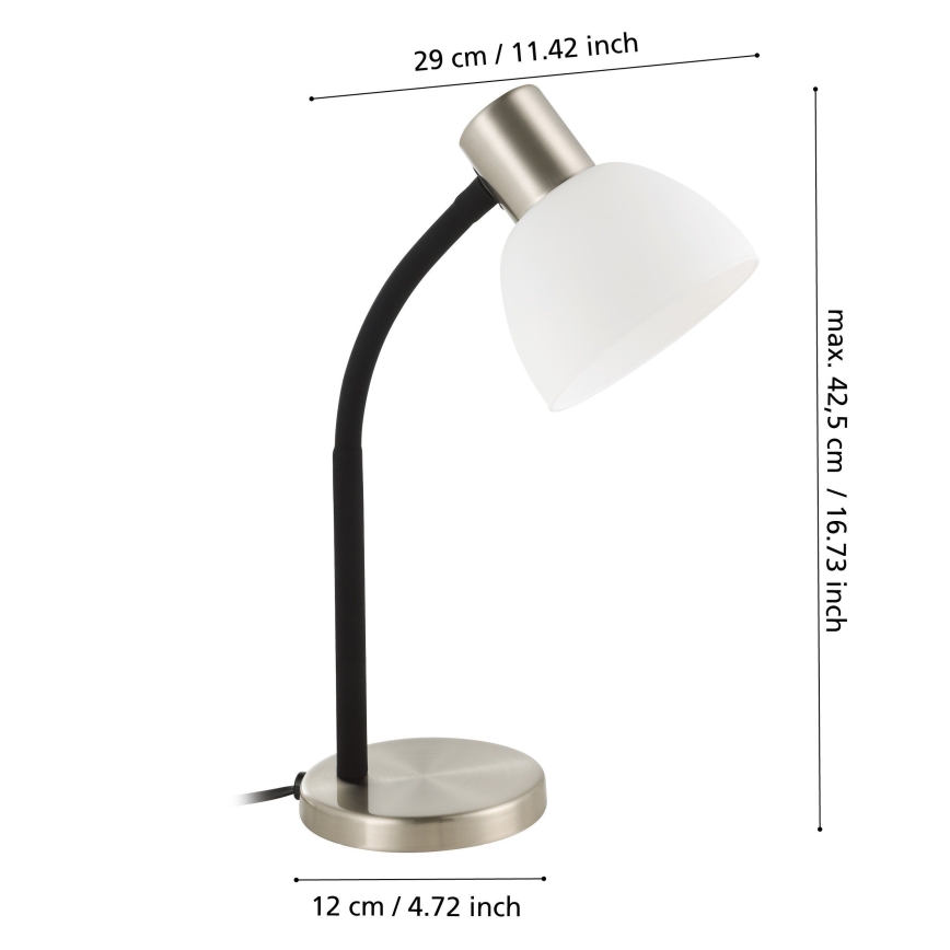 Eglo - Stona lampa 1xE14/25W/230V crna/mat hrom