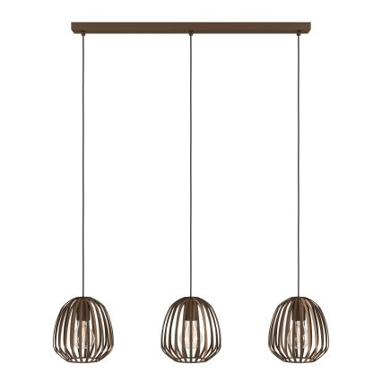 Eglo - Luster na sajli 3xE27/40W/230V bronzan