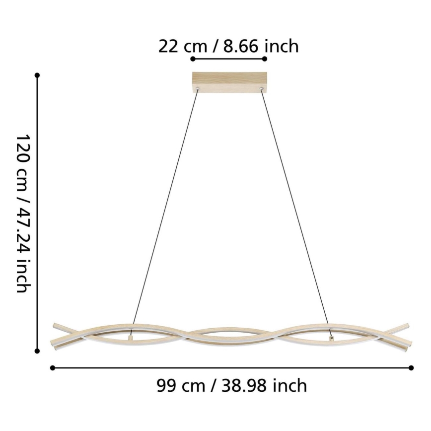 Eglo - LED luster na sajli LED/35W/230V zlatna