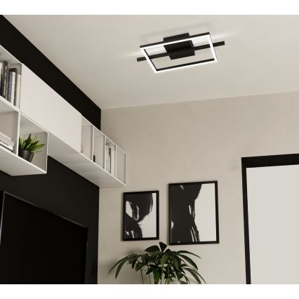Eglo - LED RGBW prigušiva plafonska svetiljka LED/17W/230V 2700-6500K crna + daljinski upravljač