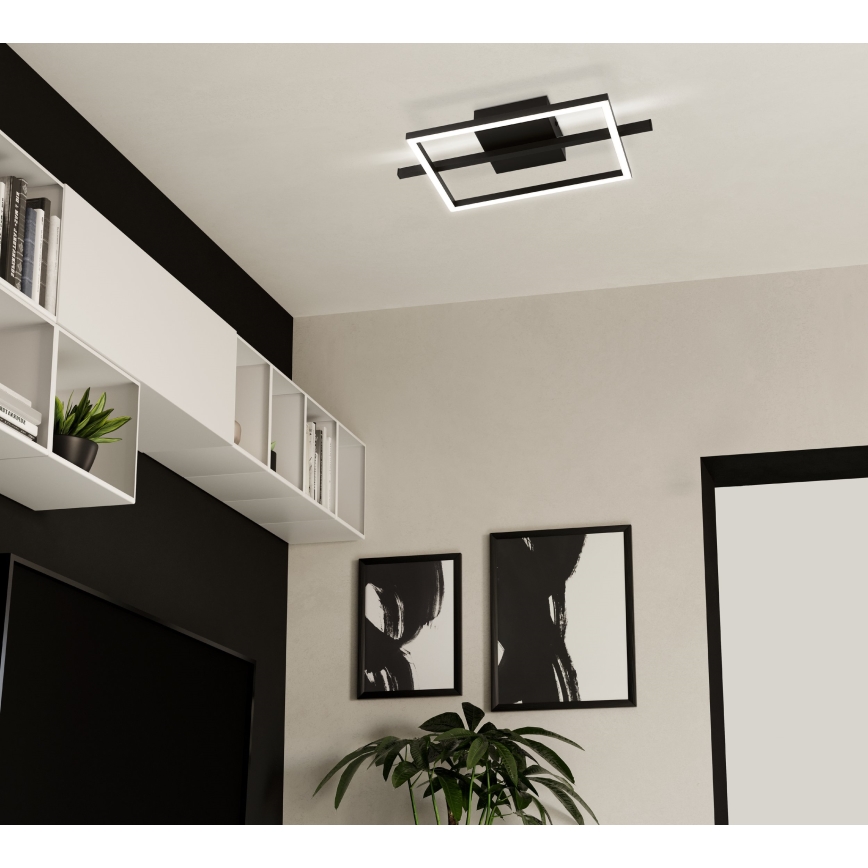 Eglo - LED RGBW prigušiva plafonska svetiljka LED/17W/230V 2700-6500K crna + daljinski upravljač