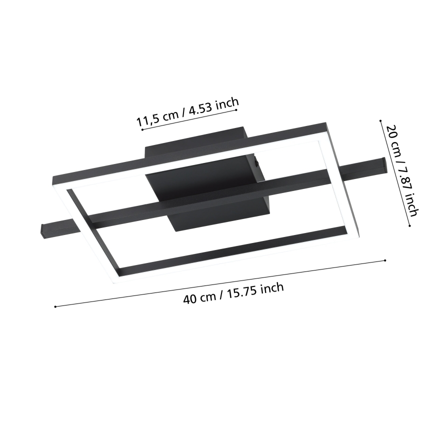 Eglo - LED RGBW prigušiva plafonska svetiljka LED/17W/230V 2700-6500K crna + daljinski upravljač
