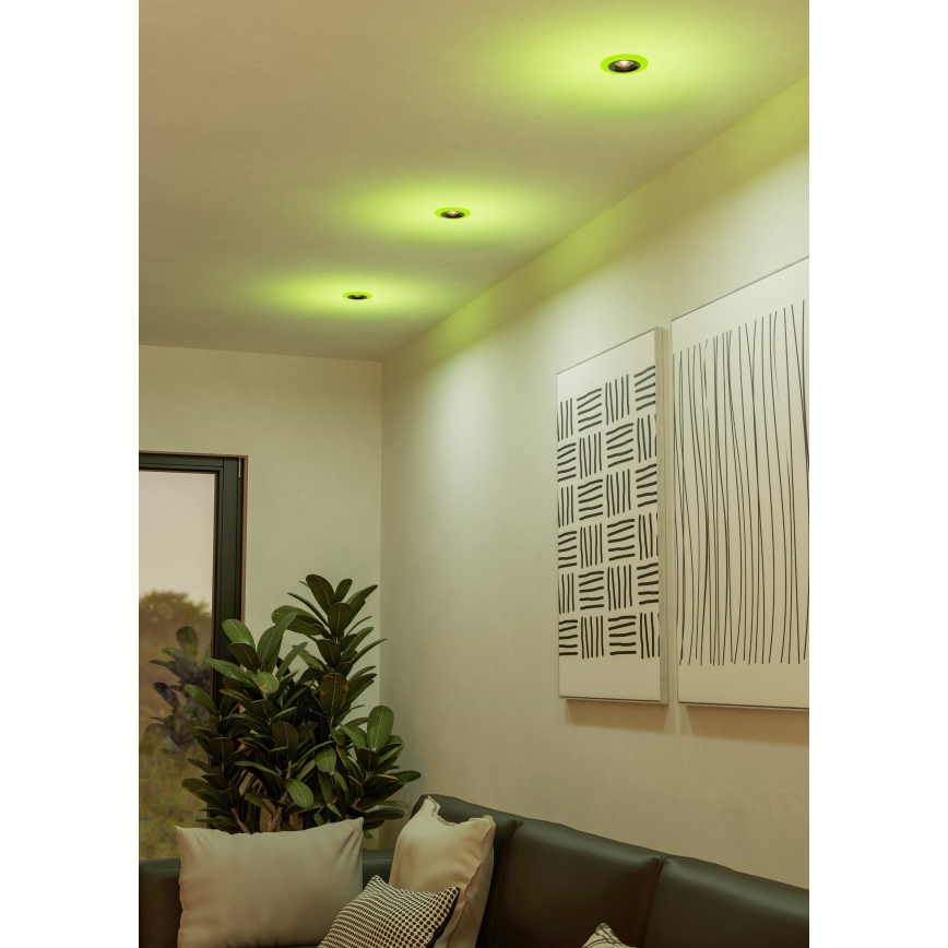 Eglo - SET 3x LED RGBW prigušiva kupatilska ugradna plafonska svetla LED/3,8W/230V 2700-6500K IP44 + daljinski upravljač