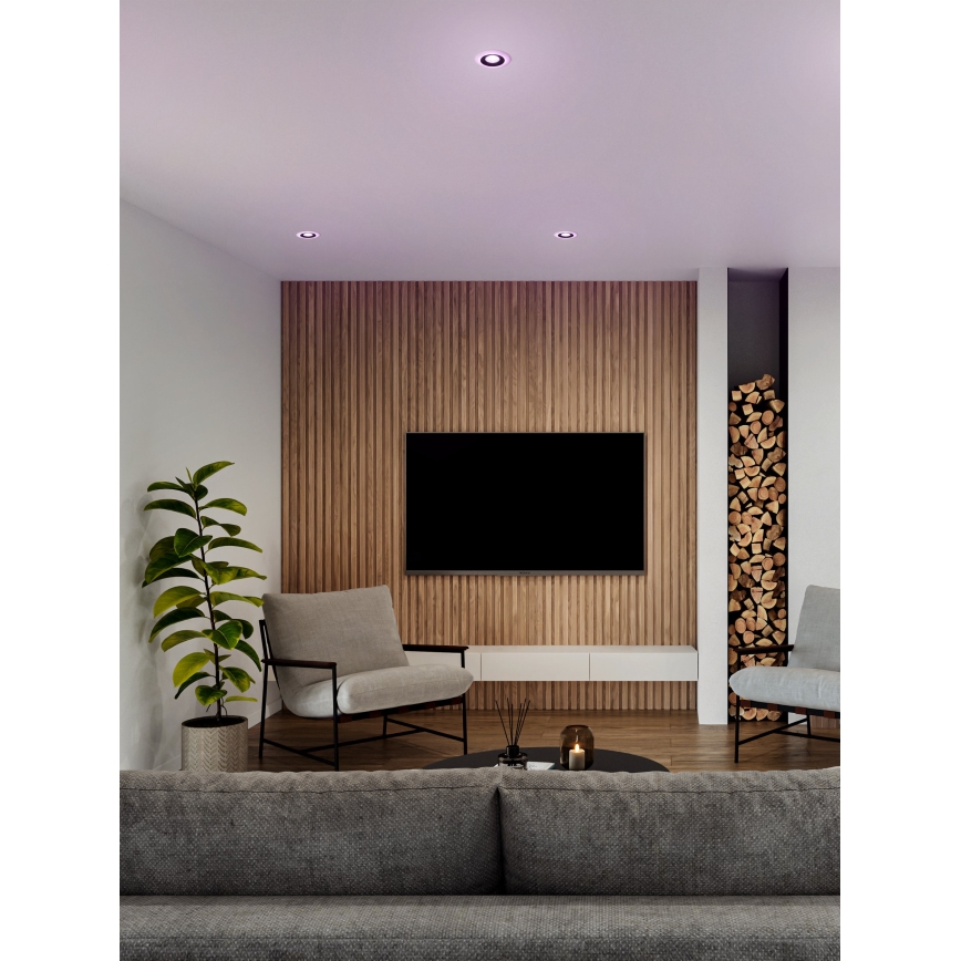 Eglo - SET 3x LED RGBW prigušiva kupatilska ugradna plafonska svetla LED/3,8W/230V 2700-6500K IP44 + daljinski upravljač