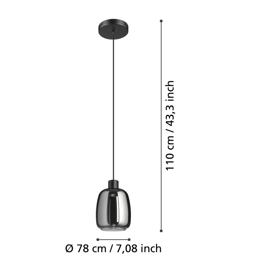 Eglo - LED RGBW prigušiva luster na sajli LED/3,7W/230V 2700-6500K crna ZigBee