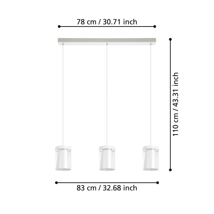 Eglo - LED RGBW prigušiva luster na sajli 3xLED/3,7W/230V 2700-6500K bela ZigBee