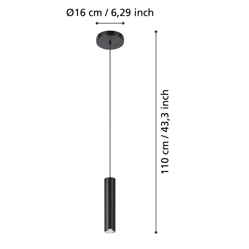 Eglo - LED RGBW prigušiva luster na sajli LED/3,7W/230V 2700-6500K crna