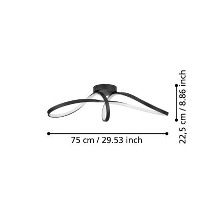 Eglo - LED RGBW prigušiva plafonska svetiljka LED/22W/230V 2700-6500K crna