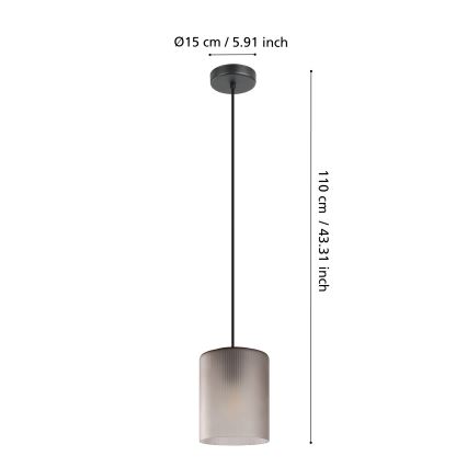 Eglo - Visilica na sajli 1xE27/40W/230V siva