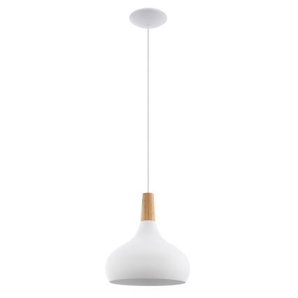 Eglo - luster na sajli 1x E27/60W/230V Ø 28 cm, bela