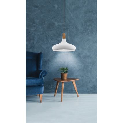 Eglo - Luster na sajli 1xE27/40W/230V prečnik 40 cm bela