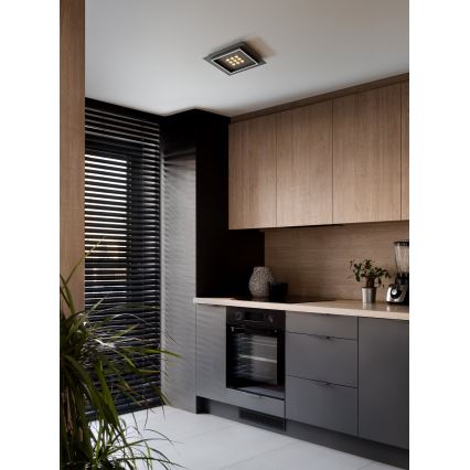 Eglo - LED prigušiva stropna svetiljka LED/21,4W/230V 2700-6500K crna + daljinski upravljač
