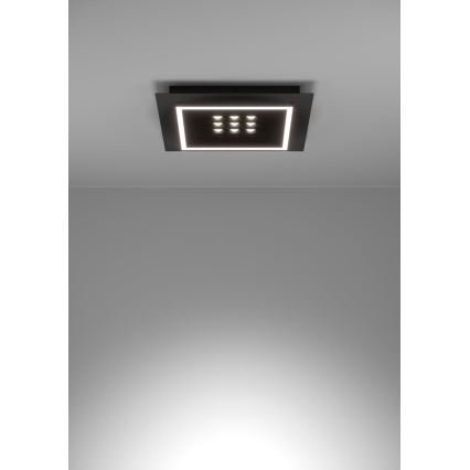 Eglo - LED prigušiva stropna svetiljka LED/21,4W/230V 2700-6500K crna + daljinski upravljač
