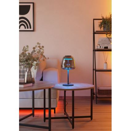 Eglo - prigušiva LED RGBW stona lampa LED/7,7W/230V 2700-6500K zadimljena
