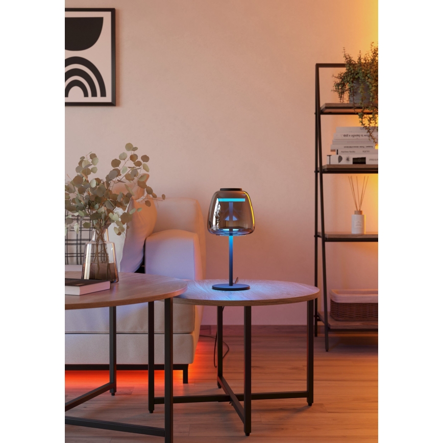 Eglo - prigušiva LED RGBW stona lampa LED/7,7W/230V 2700-6500K zadimljena
