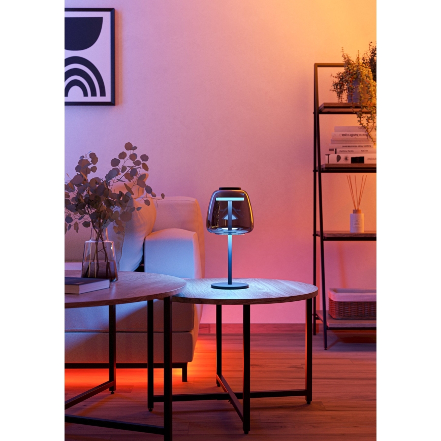 Eglo - prigušiva LED RGBW stona lampa LED/7,7W/230V 2700-6500K zadimljena