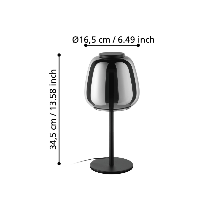 Eglo - prigušiva LED RGBW stona lampa LED/7,7W/230V 2700-6500K zadimljena