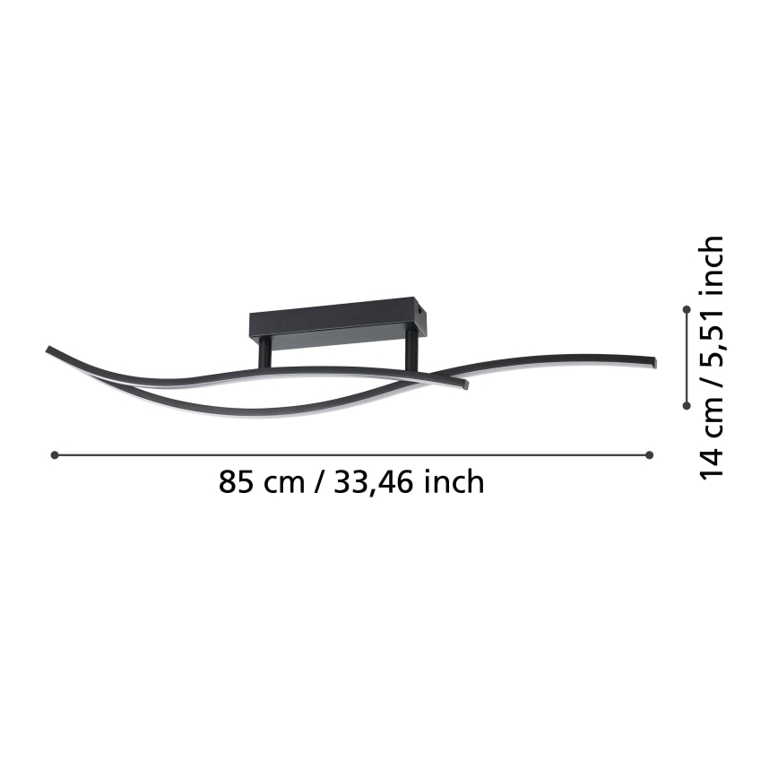 Eglo - LED stropno svetlo LED/12W/230V 4000K crno