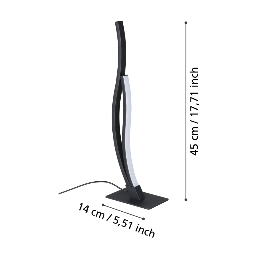 Eglo - LED stona lampa LED/12W/230V 4000K crna