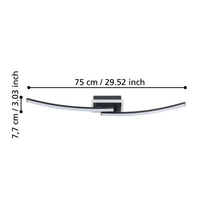 Eglo - LED plafonsko svetlo LED/12W/230V 4000K crna