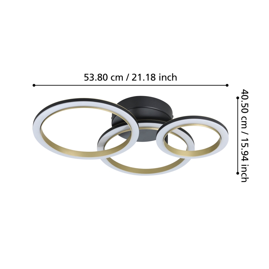 Eglo - LED prigušiva plafonska svetiljka LED/20W/230V 4000K crna/zlatna