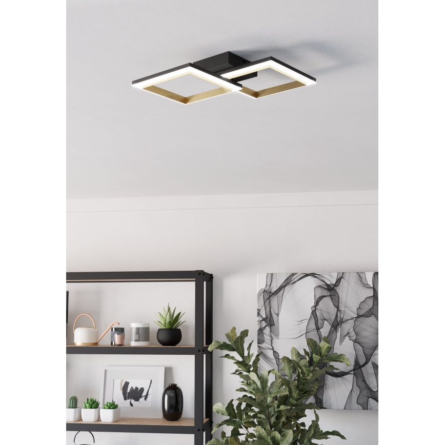 Eglo - LED prigušiva plafonska lampa LED/18,4W/230V 4000K crna/zlatna