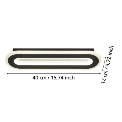 Eglo - LED zidna svetiljka LED/12W/230V 4000K crna