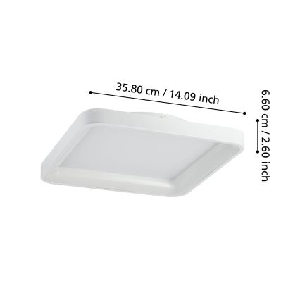 Eglo - LED plafonsko svetlo LORETELLO LED/12W/230V, prigušiva, belo + daljinski upravljač