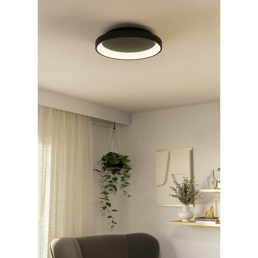 Eglo - LED Prigušiva stropna svetiljka LED/12W/230V 2700-6500K crna + daljinski upravljač