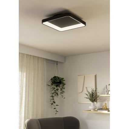 Eglo - LED prigušiva plafonska svetiljka LED/12W/230V 2700-6500K crna + daljinski upravljač