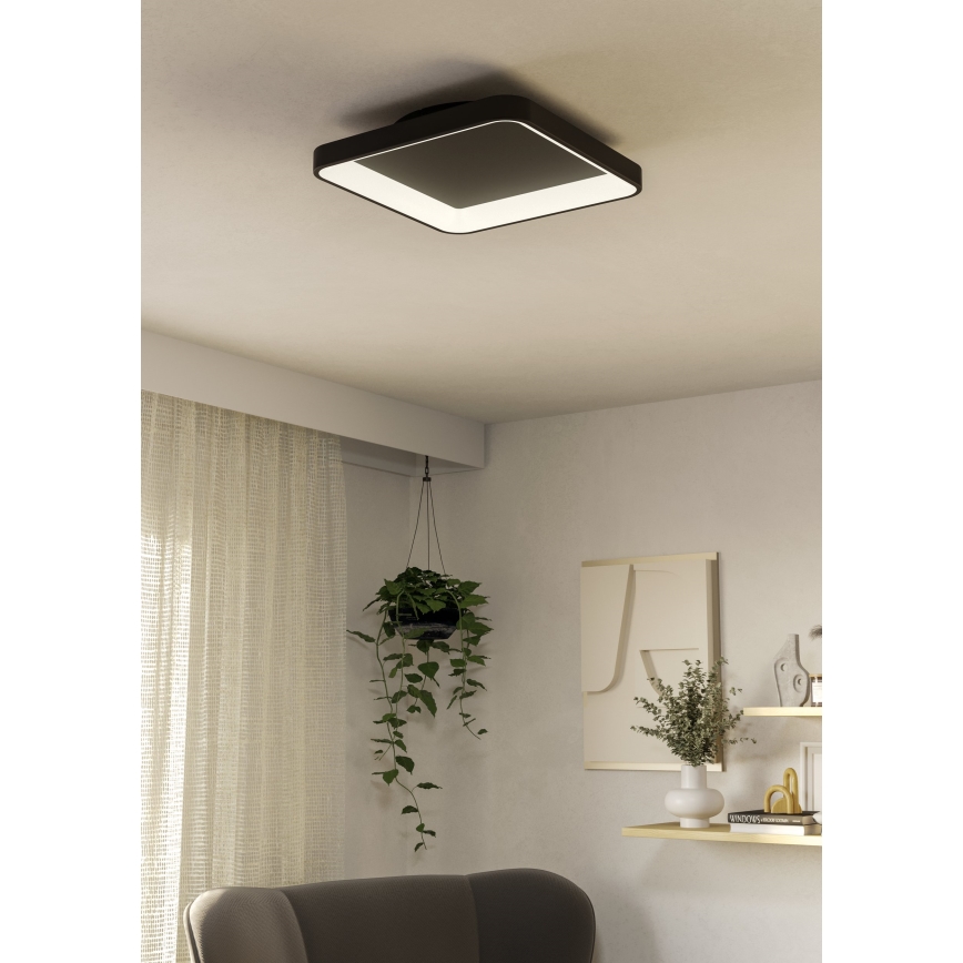 Eglo - LED prigušiva plafonska svetiljka LED/12W/230V 2700-6500K crna + daljinski upravljač