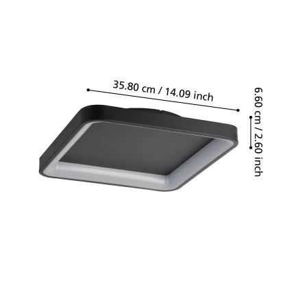 Eglo - LED prigušiva plafonska svetiljka LED/12W/230V 2700-6500K crna + daljinski upravljač