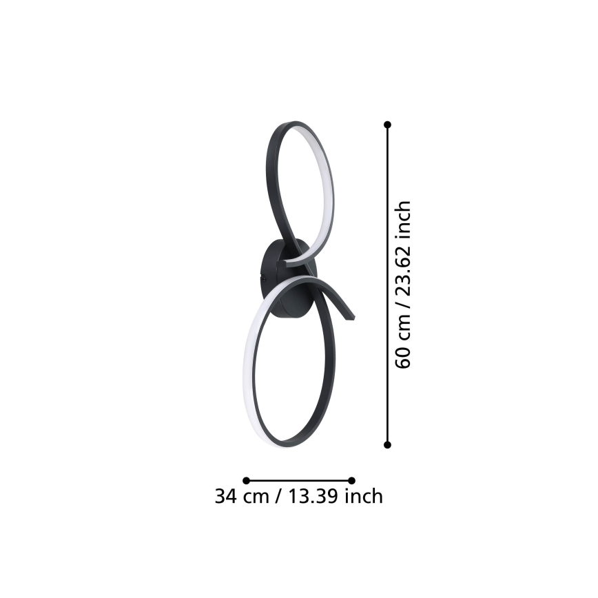Eglo - LED stropno svetlo LED/21W/230V 3000K crna