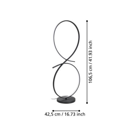 Eglo - LED podna lampa LED/20W/230V 3000K crna