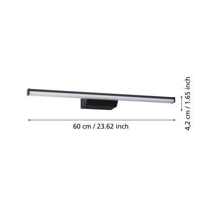 Eglo - LED RGBW prigušiva rasveta za kupatilska ogledala LED/12W/230V 2700-6500K IP44 crna