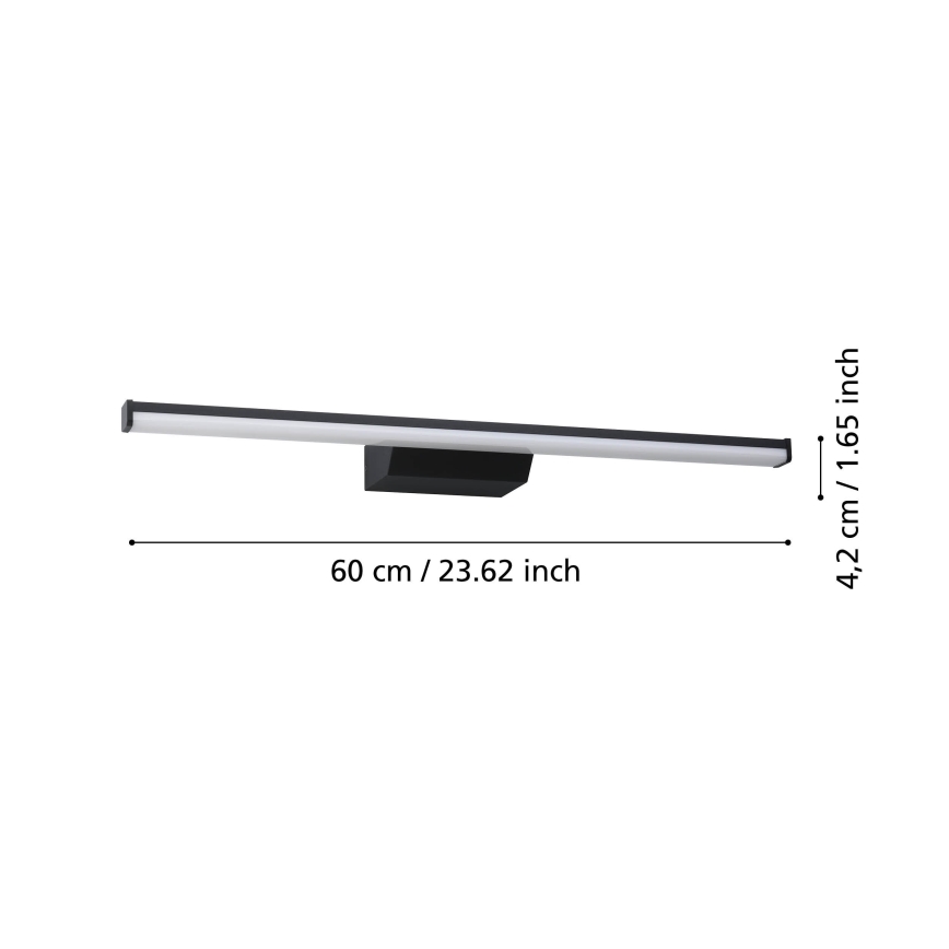 Eglo - LED RGBW prigušiva rasveta za kupatilska ogledala LED/12W/230V 2700-6500K IP44 crna