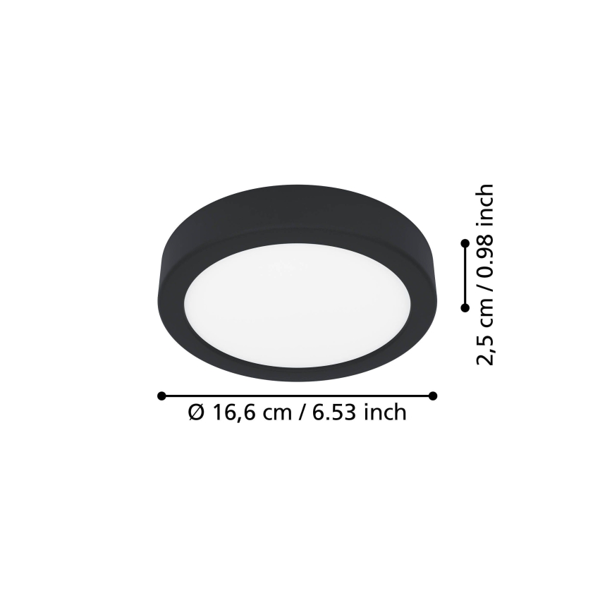 Eglo - LED plafonsko svetlo LED/7,5W/230V 2700/4000/6500K prečnik 16,6 cm crne boje