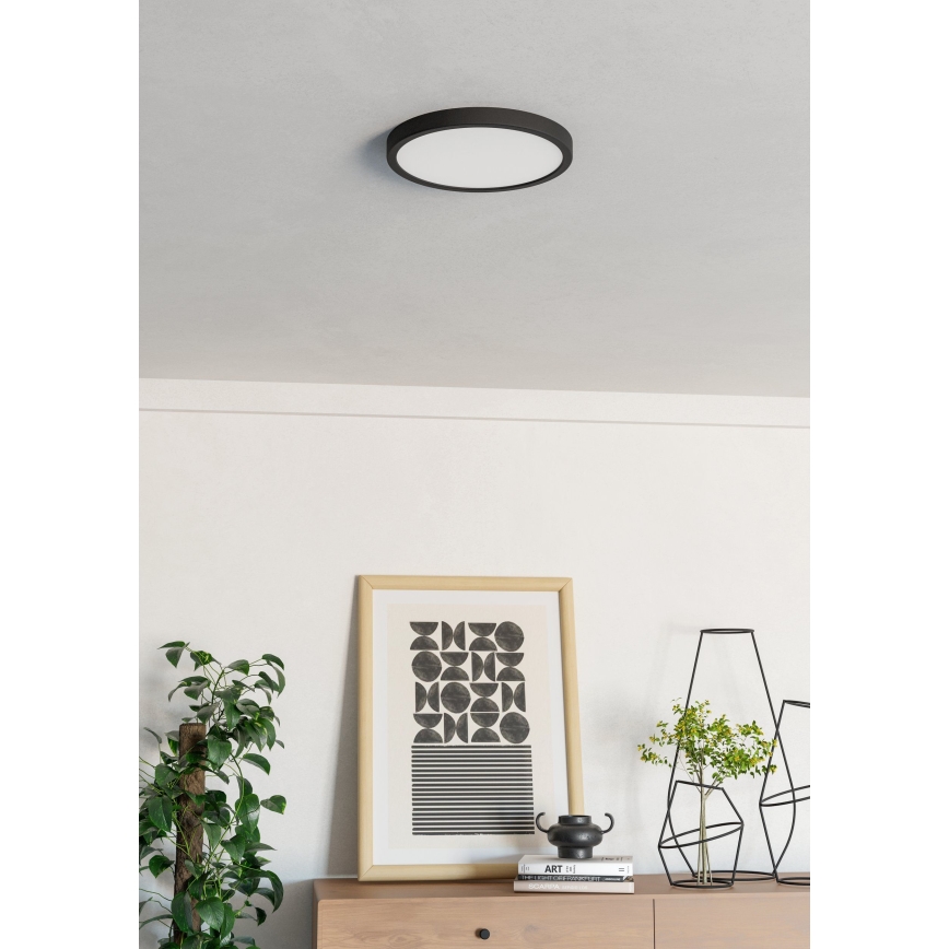 Eglo - LED stropna svetiljka LED/14,2W/230V 2700/4000/6500K prečnik 27,8 cm crna