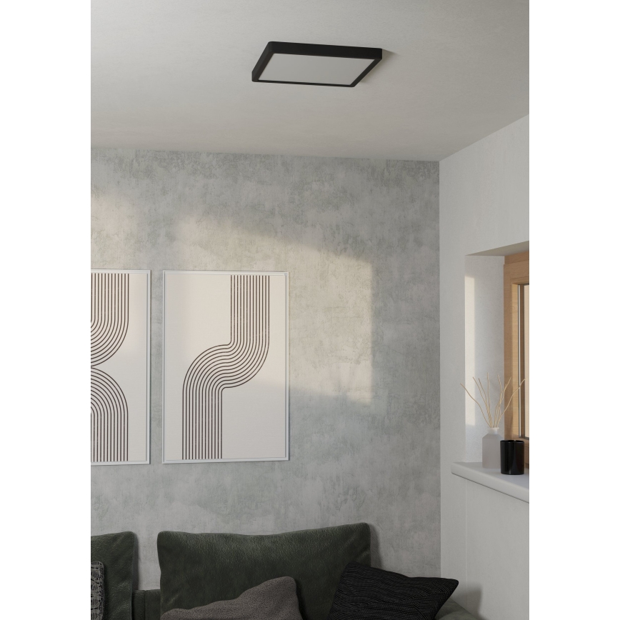 Eglo - LED plafonska svetiljka LED/13W/230V 2700/4000/6500K 29x29cm crna