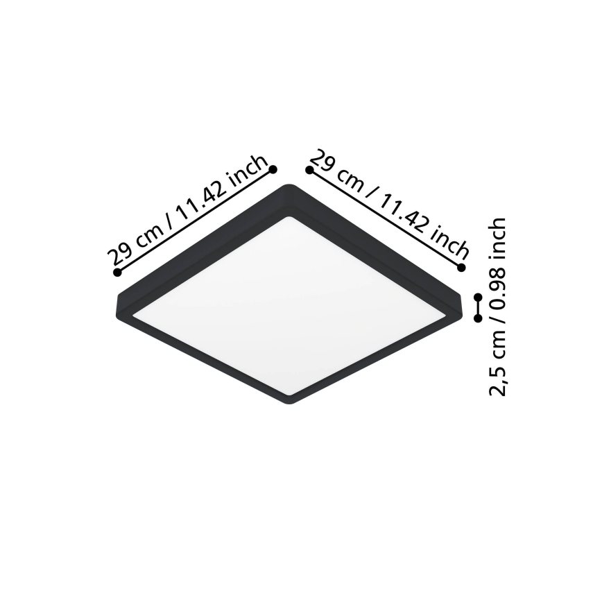 Eglo - LED plafonska svetiljka LED/13W/230V 2700/4000/6500K 29x29cm crna
