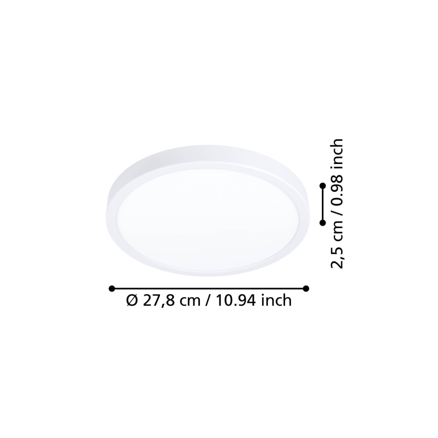 Eglo - LED plafonsko svetlo LED/14,2W/230V 2700/4000/6500K, prečnik 27,8 cm, bela boja