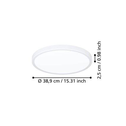 Eglo - LED plafonsko svetlo LED/17W/230V 2700/4000/6500K prečnik 38,9 cm belo