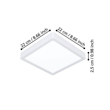Eglo - LED plafonsko svetlo LED/10,5W/230V 2700/4000/6500K 22x22 cm belo