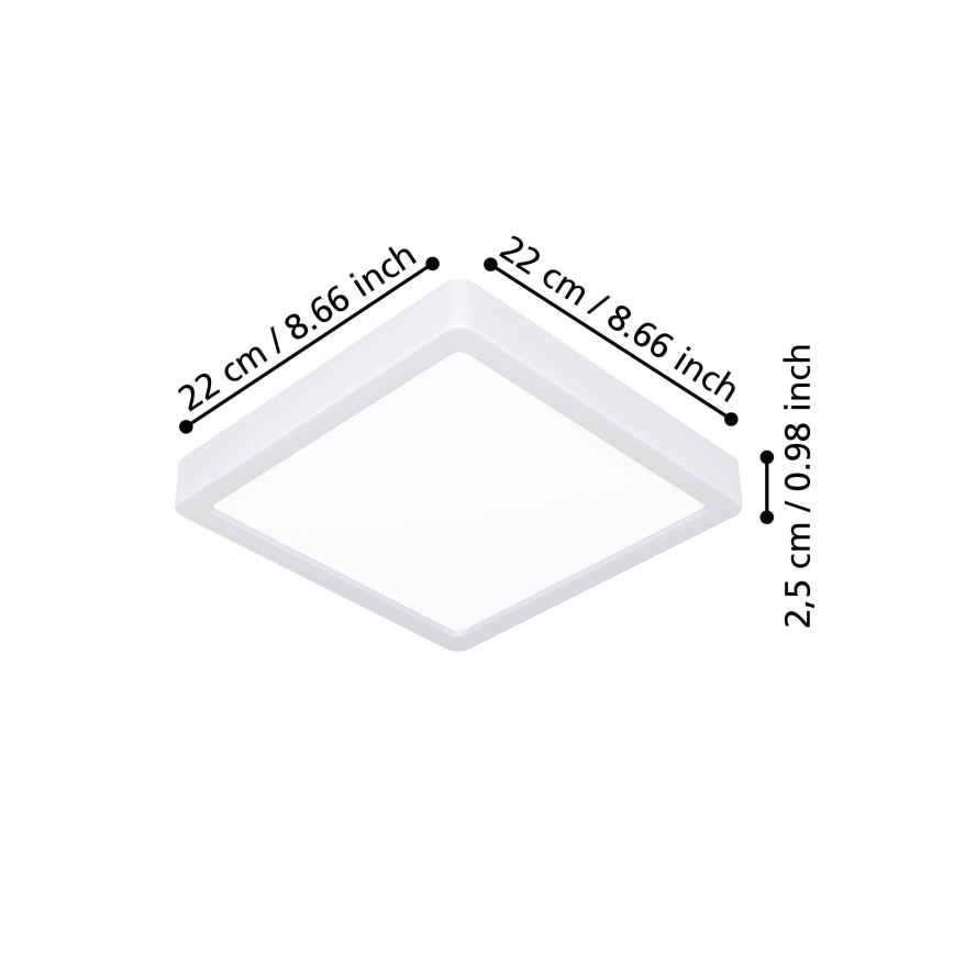 Eglo - LED plafonsko svetlo LED/10,5W/230V 2700/4000/6500K 22x22 cm belo