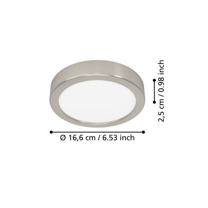Eglo - LED stropno svetlo LED/7,5W/230V 2700/4000/6500K prečnik 16,6 cm mat hrom