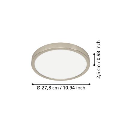 Eglo - LED plafonsko svetlo LED/14,2W/230V 2700/4000/6500K prečnik 27,8 cm mat hrom
