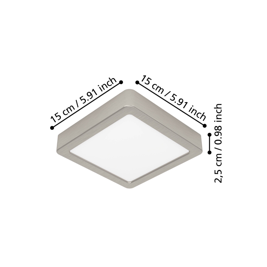 Eglo - LED plafonsko svetlo LED/7W/230V 2700/4000/6500K 15x15 cm matni hrom