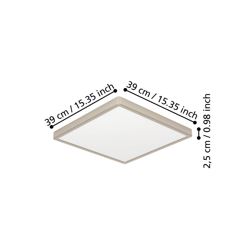 Eglo - LED stropna svetiljka LED/17,5W/230V 2700/4000/6500K 39x39 cm mat hrom