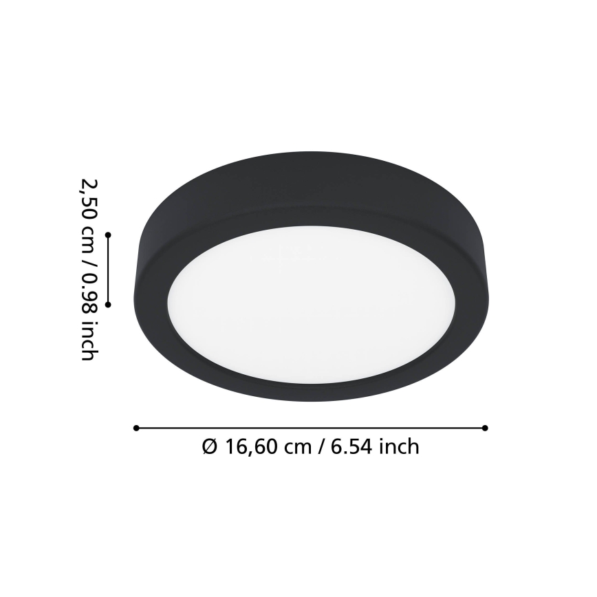 Eglo - LED kupatilsko plafonsko svetlo LED/7,5W/230V 2700/4000/6500K Ø 16,6 cm IP44 crna