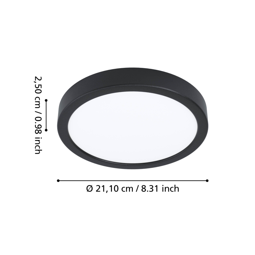 Eglo - LED plafonsko svetlo za kupatilo LED/11,5W/230V 2700/4000/6500K Ø 21,1 cm IP44 crno